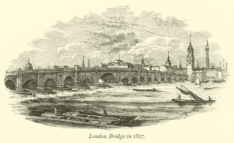 1827 yılında Londra Köprüsü by English School