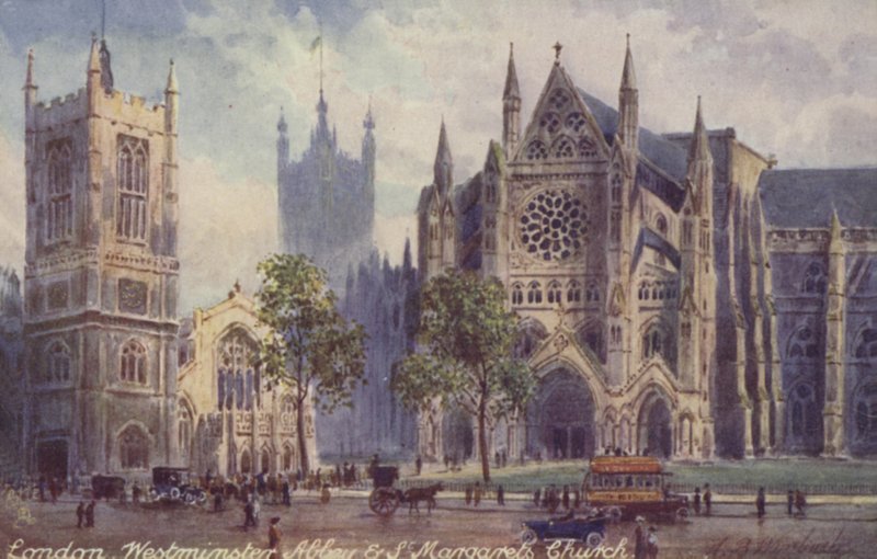 Londra, Westminster Abbey ve St Margarets Kilisesi by English School