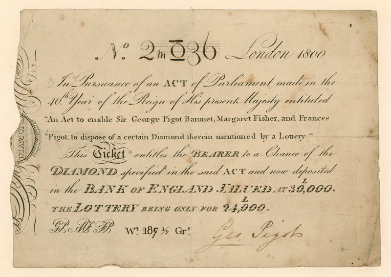 Bir elmas kazanmak için piyango, 1800 by English School