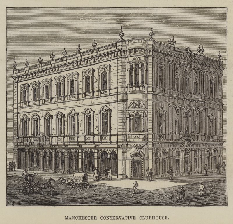 Manchester Muhafazakar Kulüp Binası (gravür) by English School