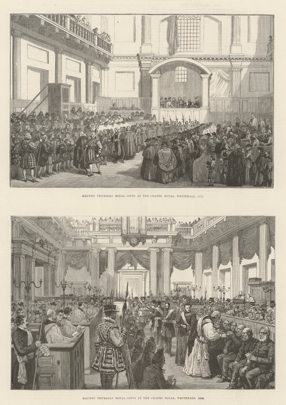 Maundy Perşembe Kraliyet Hediyeleri (gravür) by English School