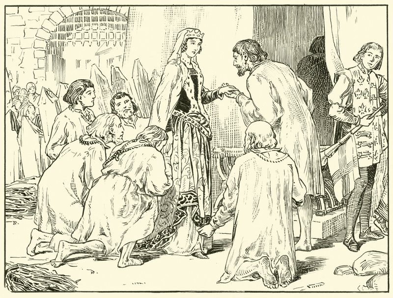 Men of Calais (kağıt üzerine mürekkep) by English School