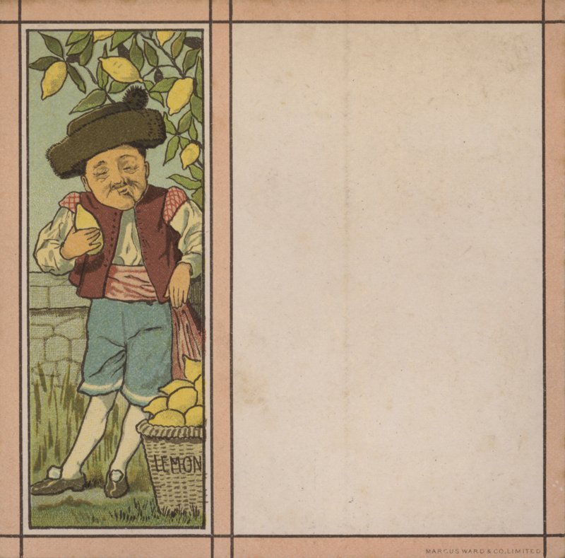 Menü çizimi: Limon (renkli lito) by English School