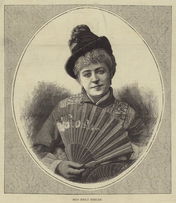 Bayan Emily Duncan (gravür) by English School
