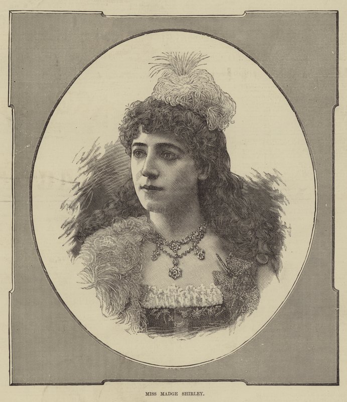Bayan Madge Shirley (gravür) by English School