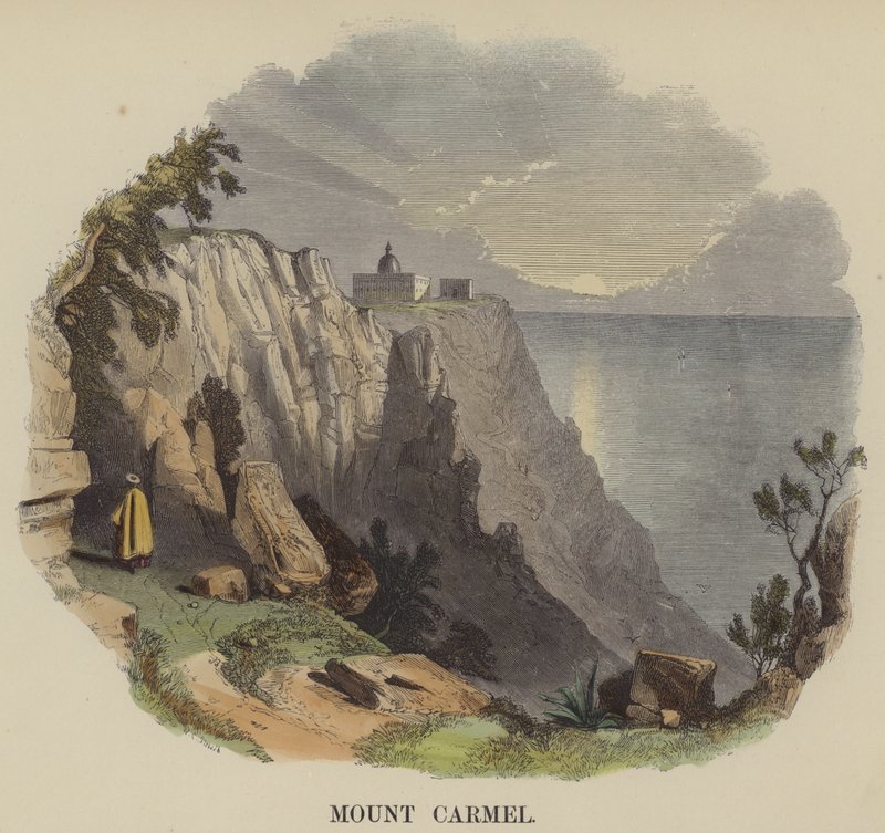 Karmel Dağı (renkli gravür) by English School