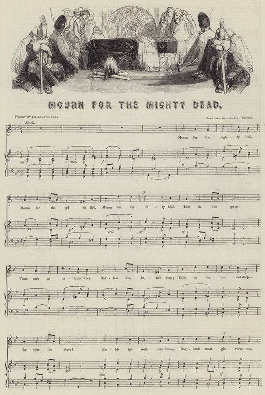 Mighty Dead için Yas (gravür) by English School