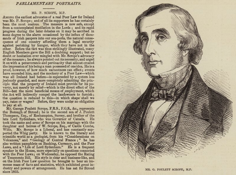 Bay G Poulett Scrope, MP (gravür) by English School