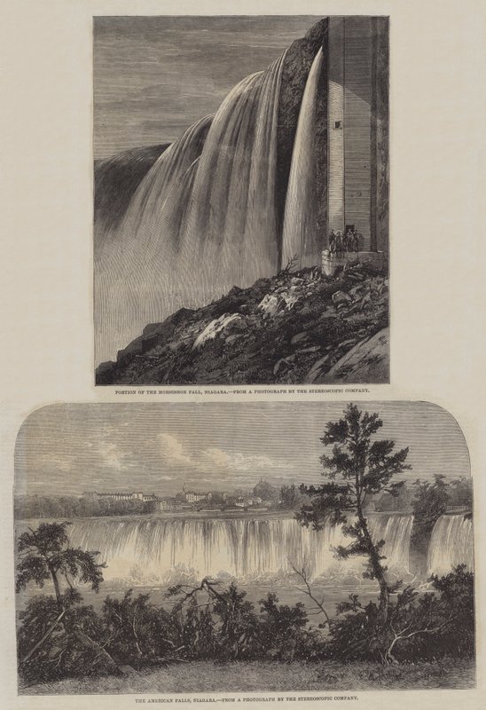 Niagara Şelalesi (gravür) by English School