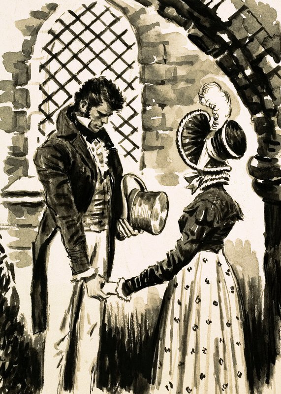 Northanger Manastırı (kağıt üzerinde guaş) by English School