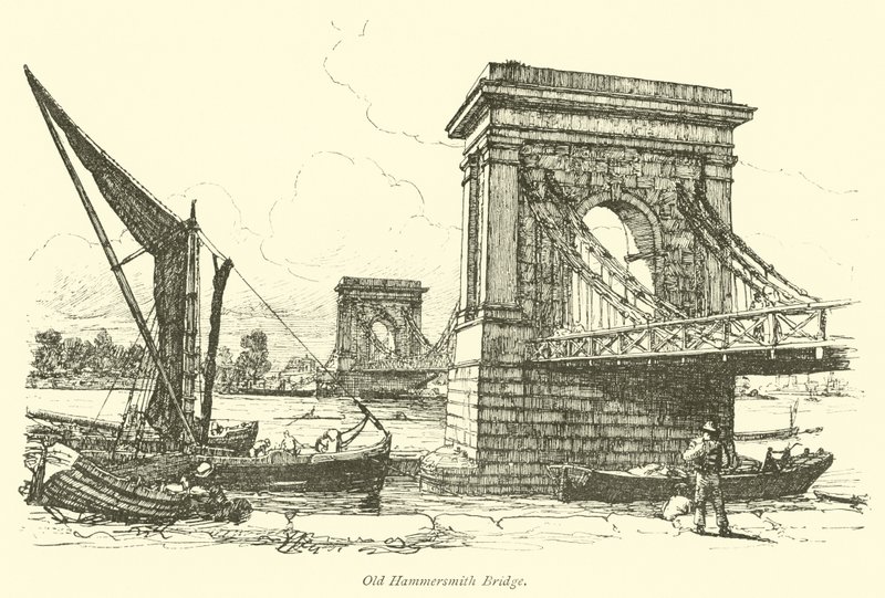 Eski Hammersmith Köprüsü by English School