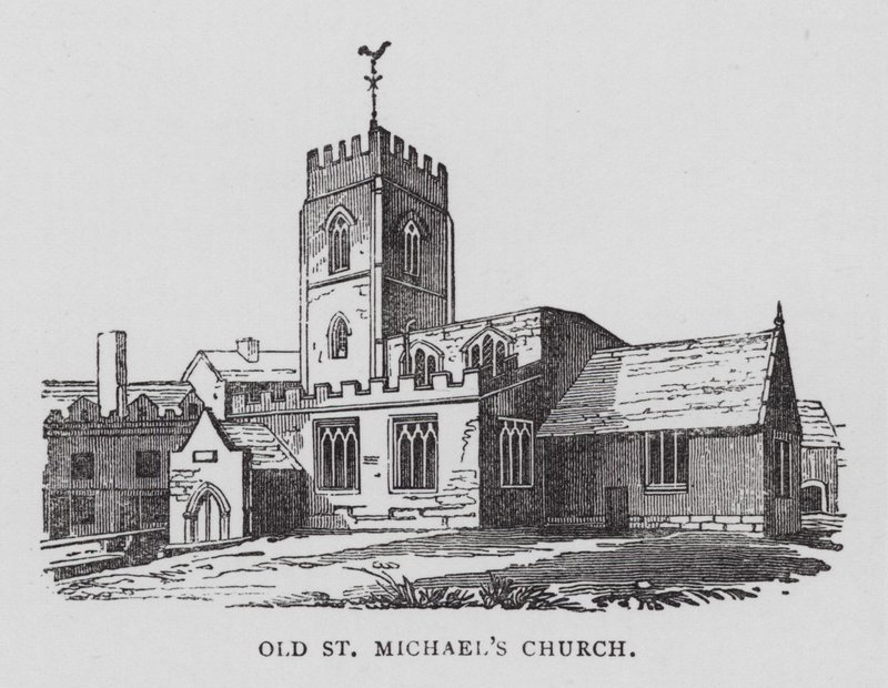 Eski St Michael Kilisesi (gravür) by English School