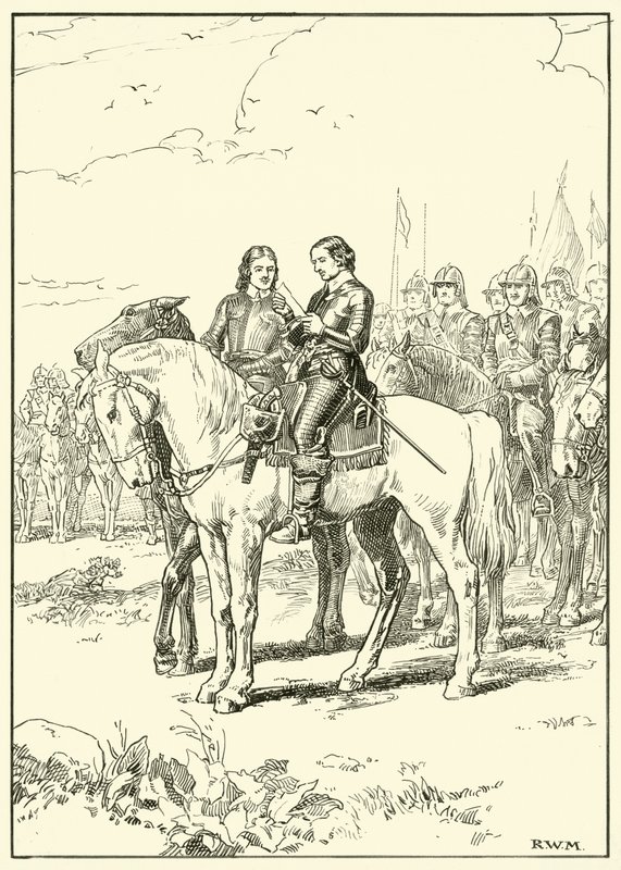Oliver Cromwell (kağıt üzerine mürekkep) by English School