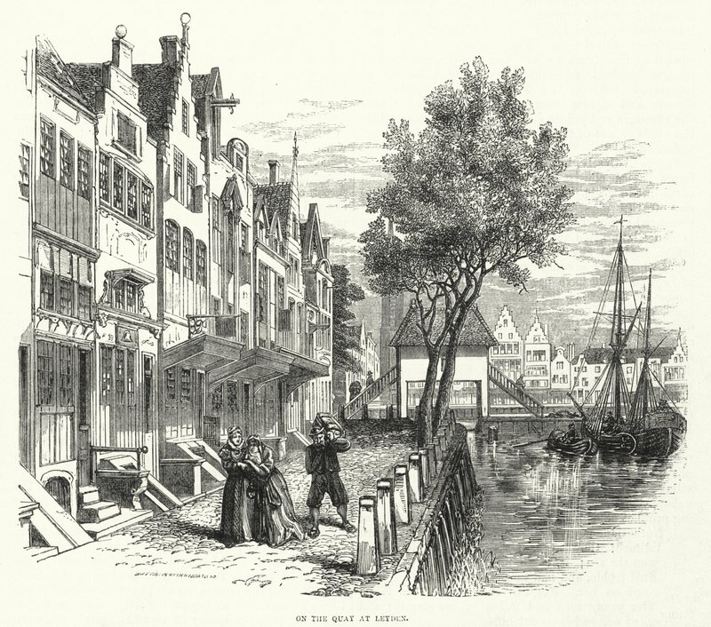 İskelede, Leyden (gravür) by English School