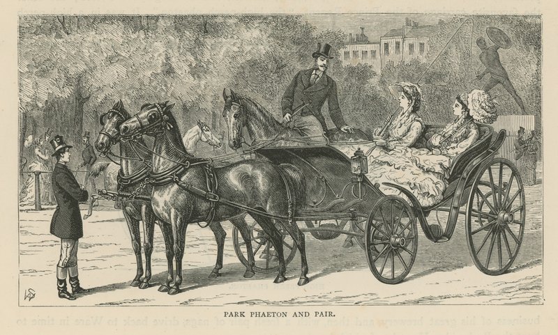 Park fayton ve çifti by English School