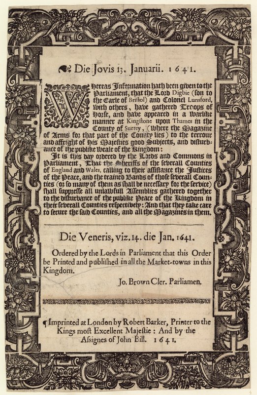 Parlamento Emri, 14 Ocak 1641 by English School