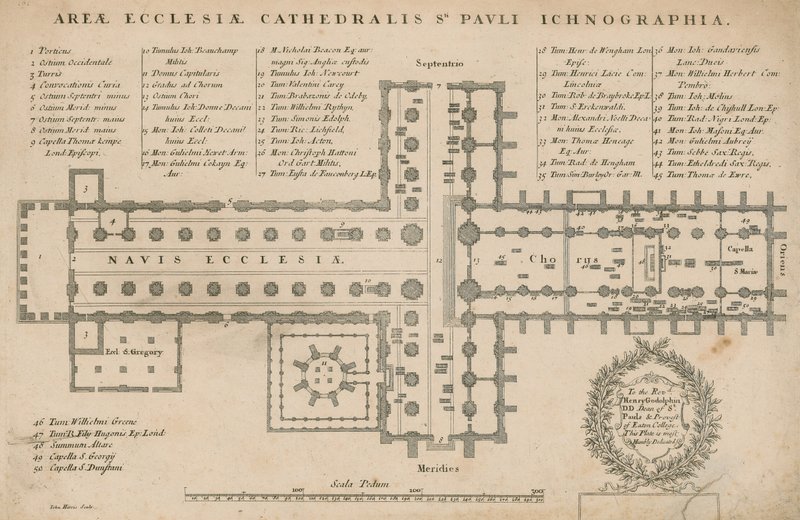 St Paul Katedrali, Londra Planı by English School