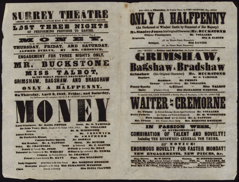 Surrey Tiyatrosu tarafından yayınlanan Playbill by English School