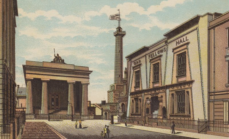 Plymouth: Guildhall, Devonport (renkli taş) by English School