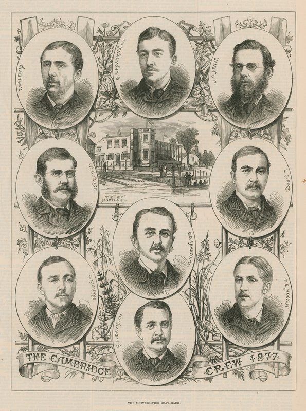 1877 Cambridge mürettebatının portreleri by English School