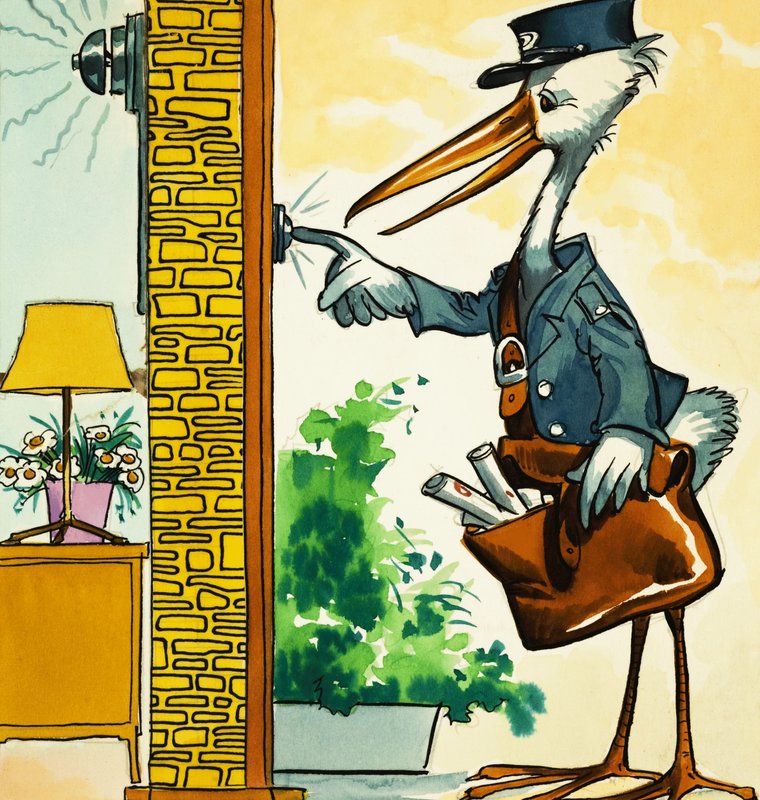 Postman stork rings the bell by English School