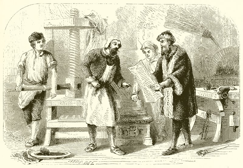Mukaddes Kitabın İlk Sayfasını Basmak by English School