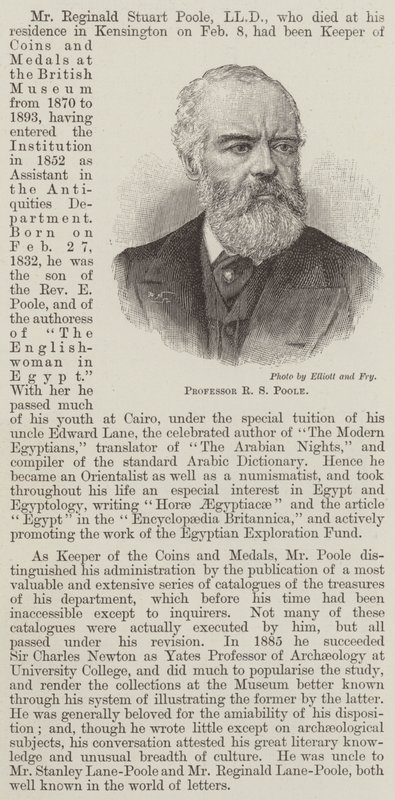Profesör R S Poole (gravür) by English School
