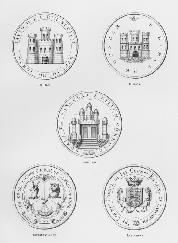 Kamu silahları: Dunbar; Sankuhar; Inverness-shire; Lancashire (gravür) by English School