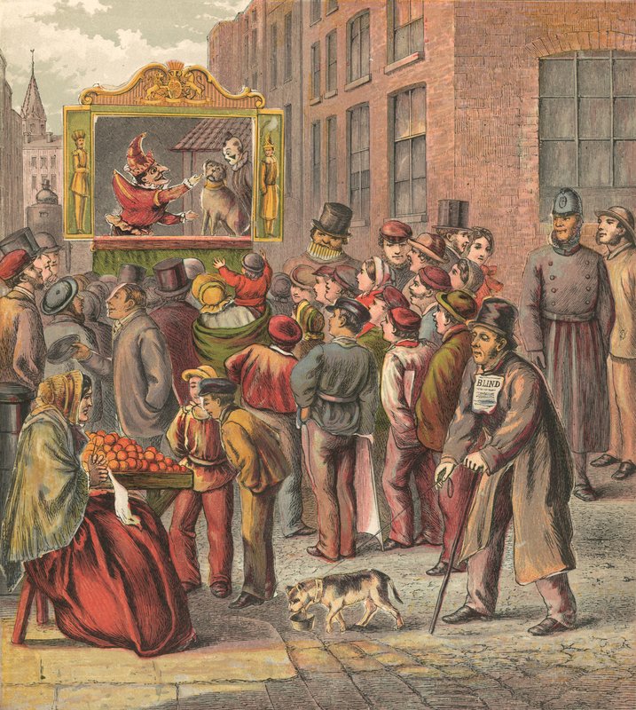 Sokakta Punch ve Judy gösterisi by English School