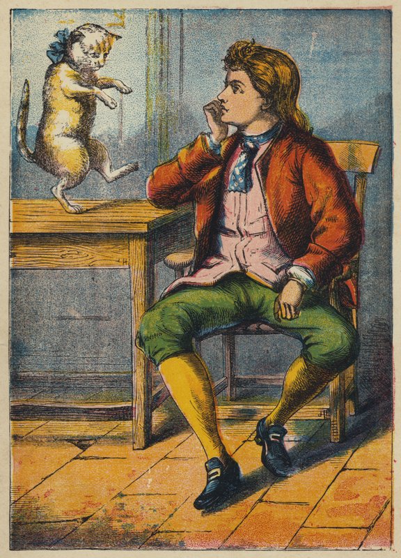 Değirmencinin Oğlunu Teselli Eden Kedi (renkli taş) by English School