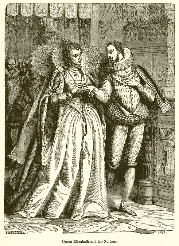 Kraliçe Elizabeth ve Talipleri by English School
