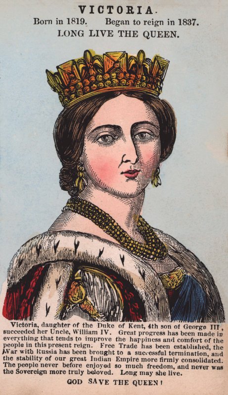 Kraliçe Victoria (renkli gravür) by English School