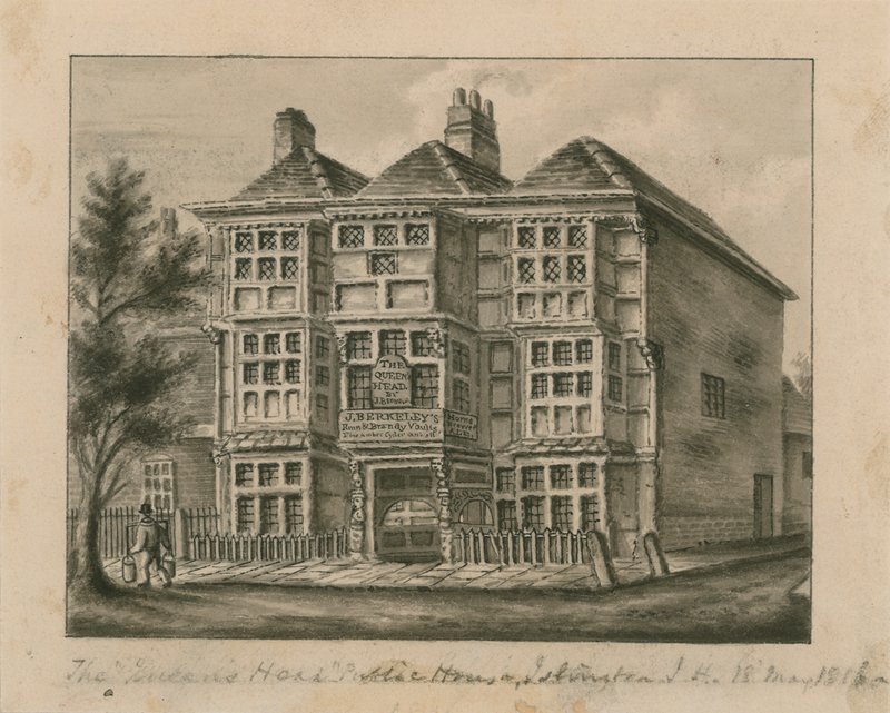 Queens Head, Islington (kağıt üzerinde wc) by English School