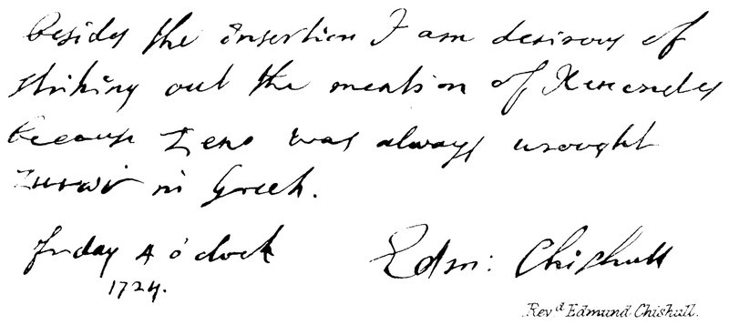 Revd Edmund Chishull by English School