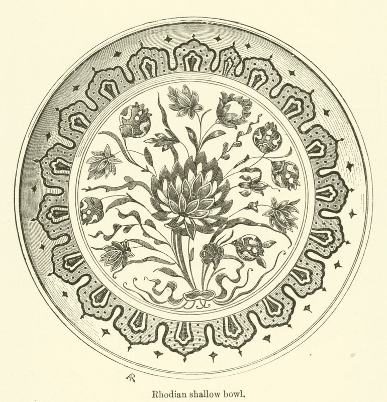 Rhodian sığ kase (gravür) by English School
