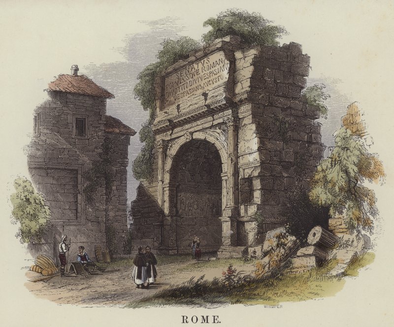 Roma (renkli gravür) by English School