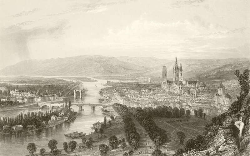 Sen Nehri üzerinde Rouen by English School
