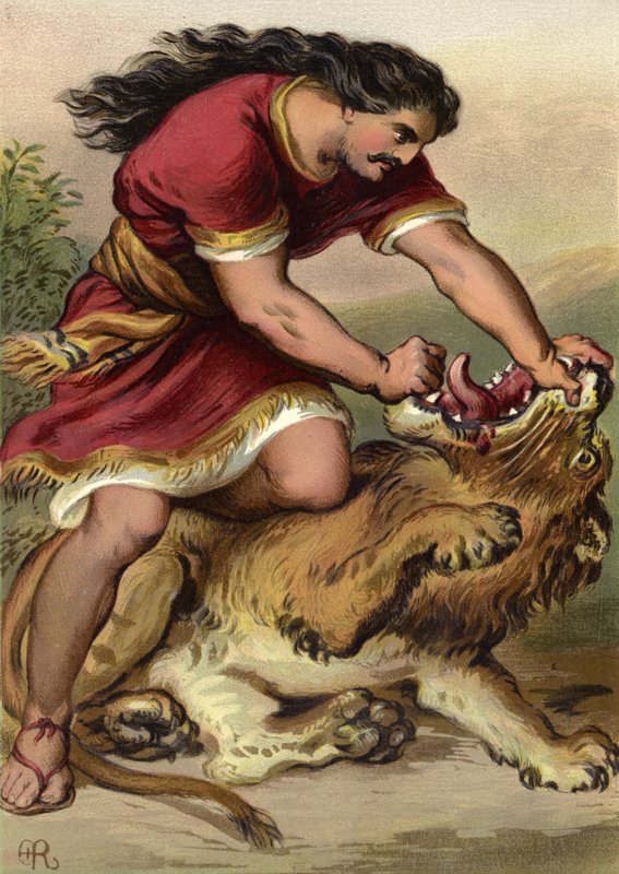 Aslanı öldüren Samson by English School