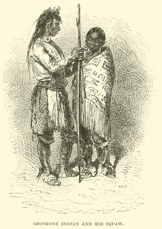 Shoshone Indian ve Squaw