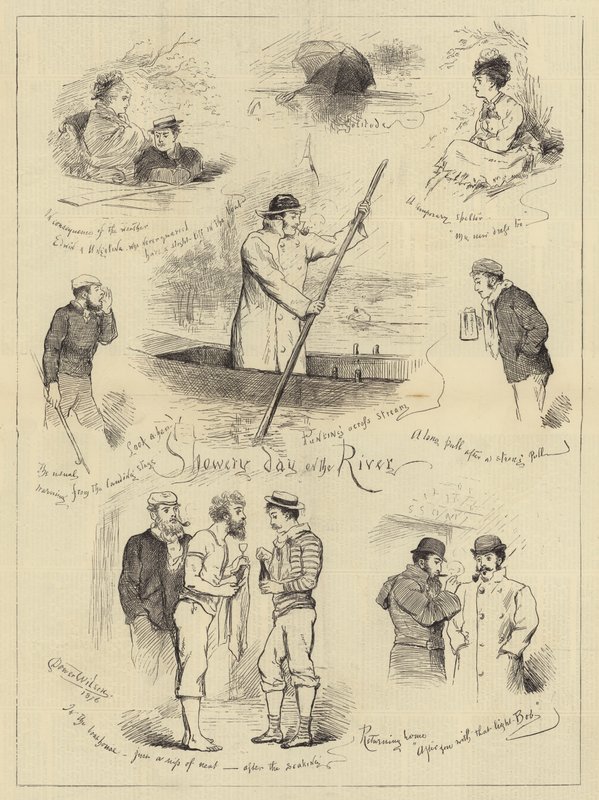 Nehirde Yağmurlu Gün (gravür) by English School