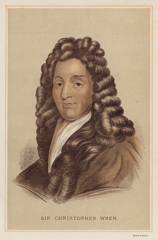 Sir Christopher Wren (renkli taş) by English School