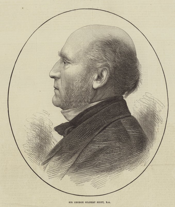 Sir George Gilbert Scott, RA (gravür) by English School