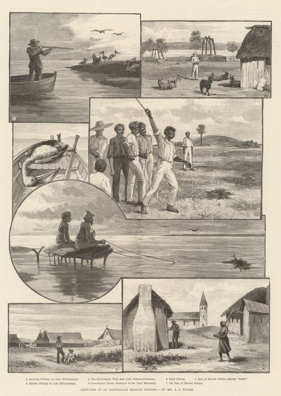 Avustralya Misyon İstasyonunda Eskizler (gravür) by English School