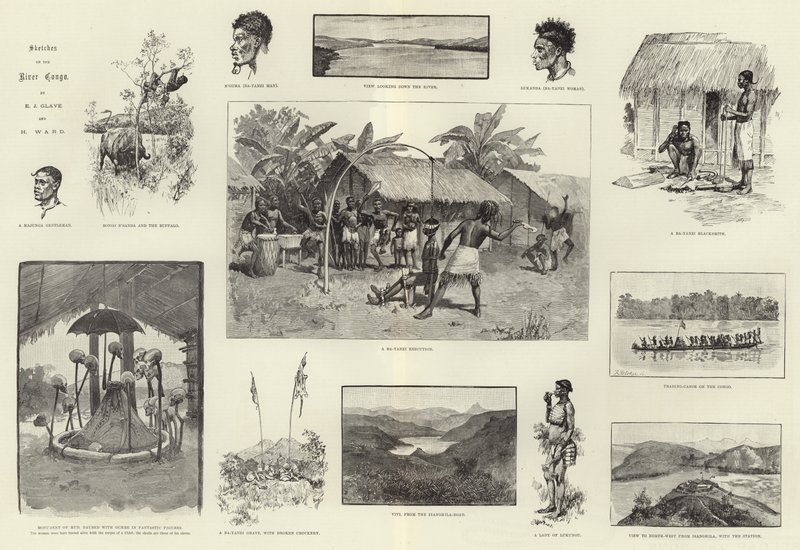 Kongo Nehri üzerinde eskizler by English School