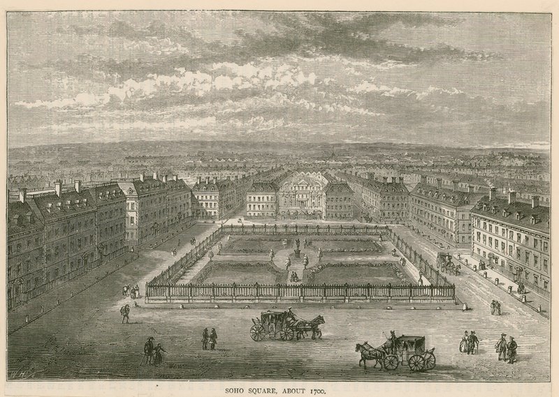 Soho Meydanı, yaklaşık 1700 by English School