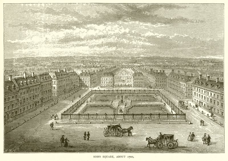 Soho Meydanı, yaklaşık 1700 by English School
