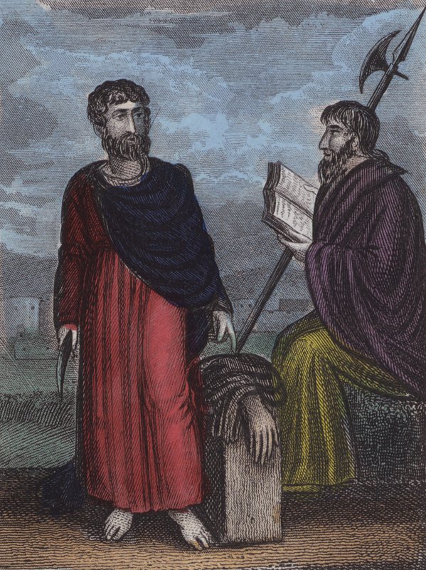 Aziz Bartholomeos; Aziz Thomas (renkli gravür) by English School
