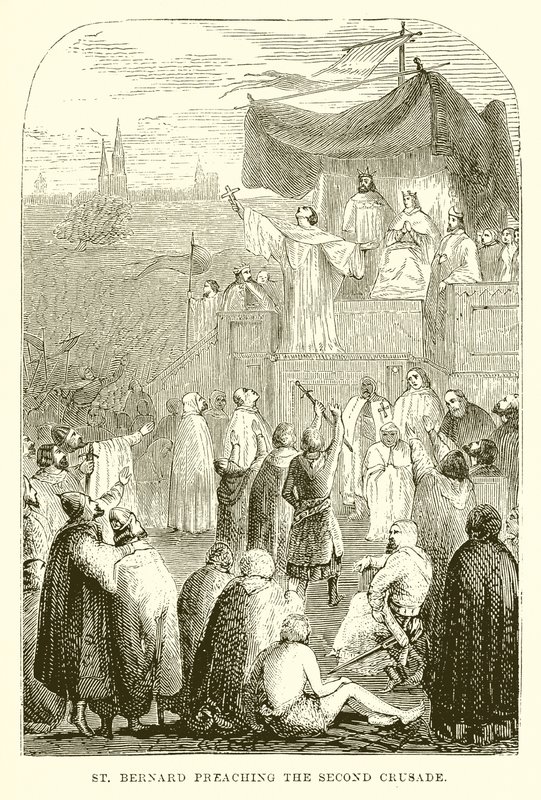 St. Bernard İkinci Haçlı Seferini Vaaz Ederken by English School
