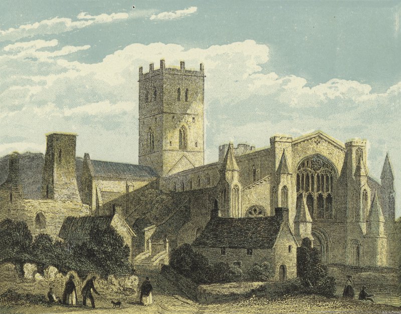 St Davids Katedrali, Kuzey Batı Görünümü by English School