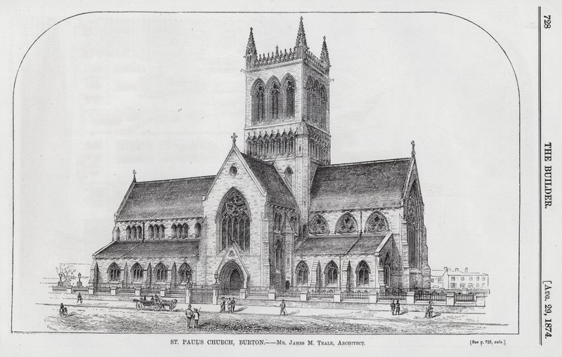 St Paul Kilisesi, Burton (gravür) by English School